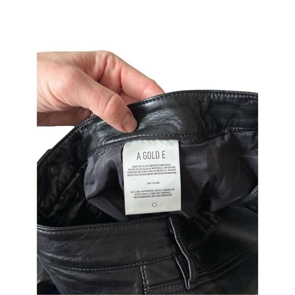 Agolde Recycled Leather Relaxed Boot Pant size 25 Black Detox - Picture 11 of 12